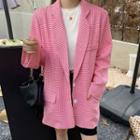 Checked Single-breasted Blazer Pink - One Size