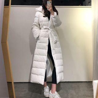 Tie-waist Midi Padded Coat