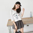 Los Feliz Graphic 3/4 Sleeve Cotton Top