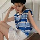 Sleeveless Striped Polo-shirt