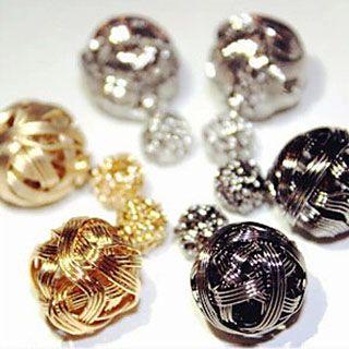 Filigree Ball Double-sided Stud Earrings