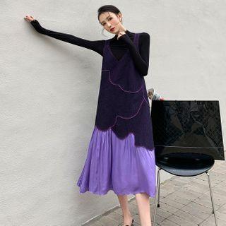 Panel Midi A-line Overall Dress
