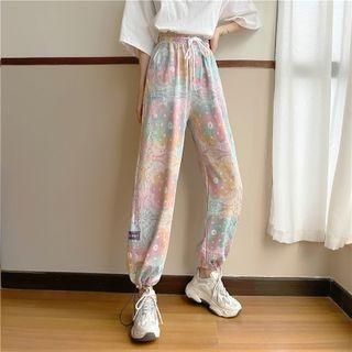 High-waist Tie-dye Sports Pants