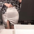Cutout-hem Zip-detail Mini Skirt