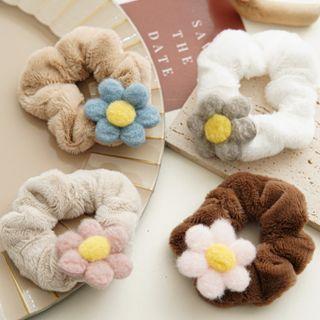 Flower Fleece Scrunchie