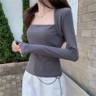 Long Sleeve Square-neck T-shirt