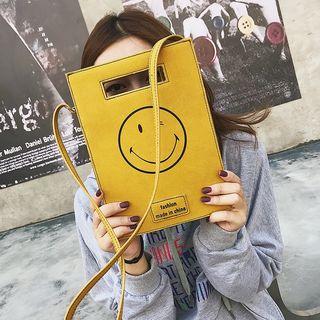 Smile Face Faux Leather Crossbody Bag