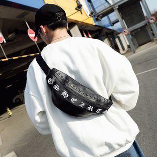 Lettering Print Belt Bag Black - One Size