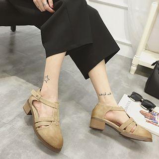 T-strap Block Heel Shoes