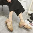 T-strap Block Heel Shoes