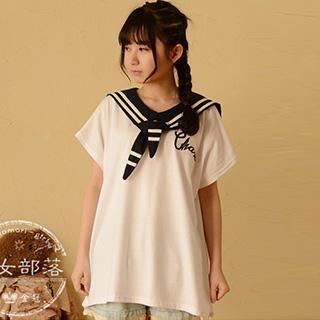 Short-sleeve Sailor Collar T-shirt