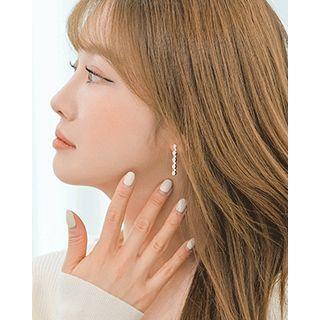 Two-tone Rhinestone Drop Earrings