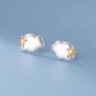Sterling Silver Cloud Stud Earring 1 Pair - S925silver - Silver - One Size