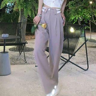 High-waist Two Tone Pants