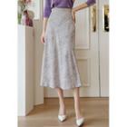Band-waist Tie-back A-line Floral Skirt