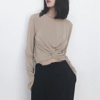 Twist-front Cropped T-shirt