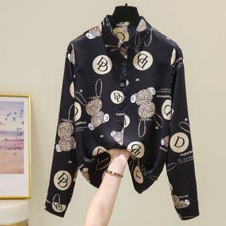 Rabbit Print Lettering Shirt