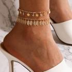 Set Of 3: Charm Anklet 18047 - Gold - One Size