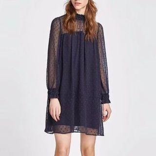Long Sleeve Sheer Sheath Dress
