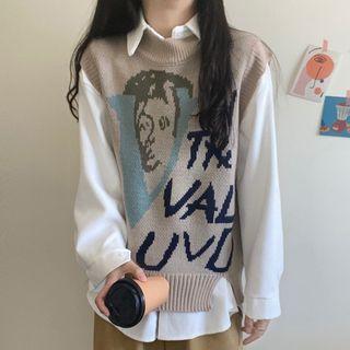 Face Jacquard Sweater Vest / Shirt