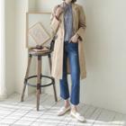 Single-breasted Slit-side Long Blazer