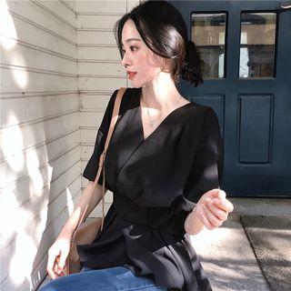 3/4-sleeve Peplum Blouse