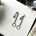 Chain Dangle Earring 1 Pair - S925 Silver - Stud Earrings - Silver - One Size