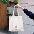 Print Canvas Shopper Bag Off-white - One Size