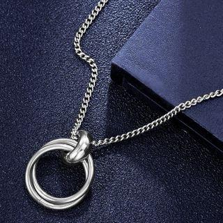 Hoop Pendant Stainless Steel Necklace Silver - One Size