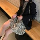 Set: Plain Balzer + Long-sleeve Floral Print Mini A-line Dress