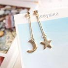 Alloy Moon & Star Dangle Earring 1 Pair - Gold - One Size