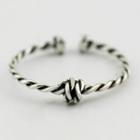 925 Sterling Silver Ribbed Knot Open Ring Silver - One Size