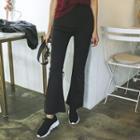 Contrast-trim Boot-cut Workout Pants