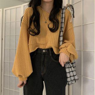 Rib-knit Cropped Sweater