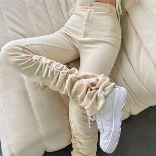 Ruched Bootcut Pants