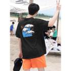 Wave Printed Cotton T-shirt