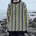 Patterned Oversize Sweater As Shown In Figure - One Size