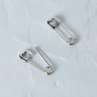 Safety Pin Ear Stud 1 Pair - With Earring Back - Silver - One Size
