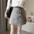 Mini Plaid A-line Pleated Skirt