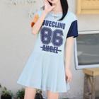 Lettering Short-sleeve A-line Dress