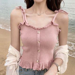 Tie-shoulder Ruffled Camisole Top