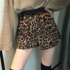 Leopard-print Wide-leg Shorts