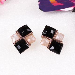 Color-block Jeweled Earrings