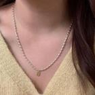 Plain Necklace White & Gold - One Size