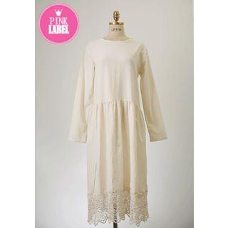Lace-hem Empire Dress