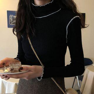 Wavy Edge Long-sleeve Top
