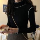 Wavy Edge Long-sleeve Top