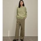 Seam-trim Cotton Sweatshirt Mint Green - One Size