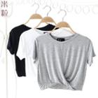 Short-sleeve Twisted Cropped T-shirt
