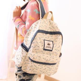 Leaf Print Canvas Backpack